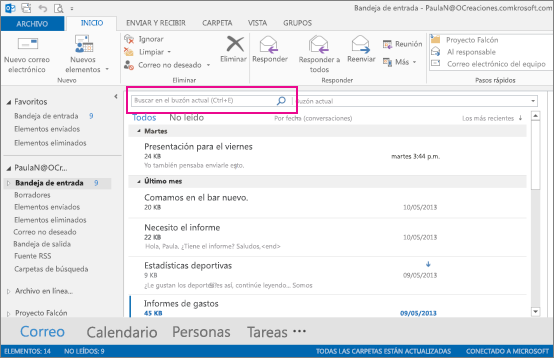 Encuentra en Microsoft Office Outlook rápidamente tus resultados de búsqueda - Colombia